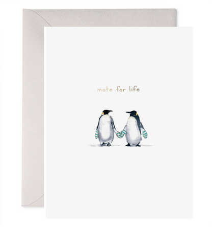 E. Frances Paper - Mate For Life | Wedding, Anniversary Penguin Greeting Card: 4.25 X 5.5 INCHES