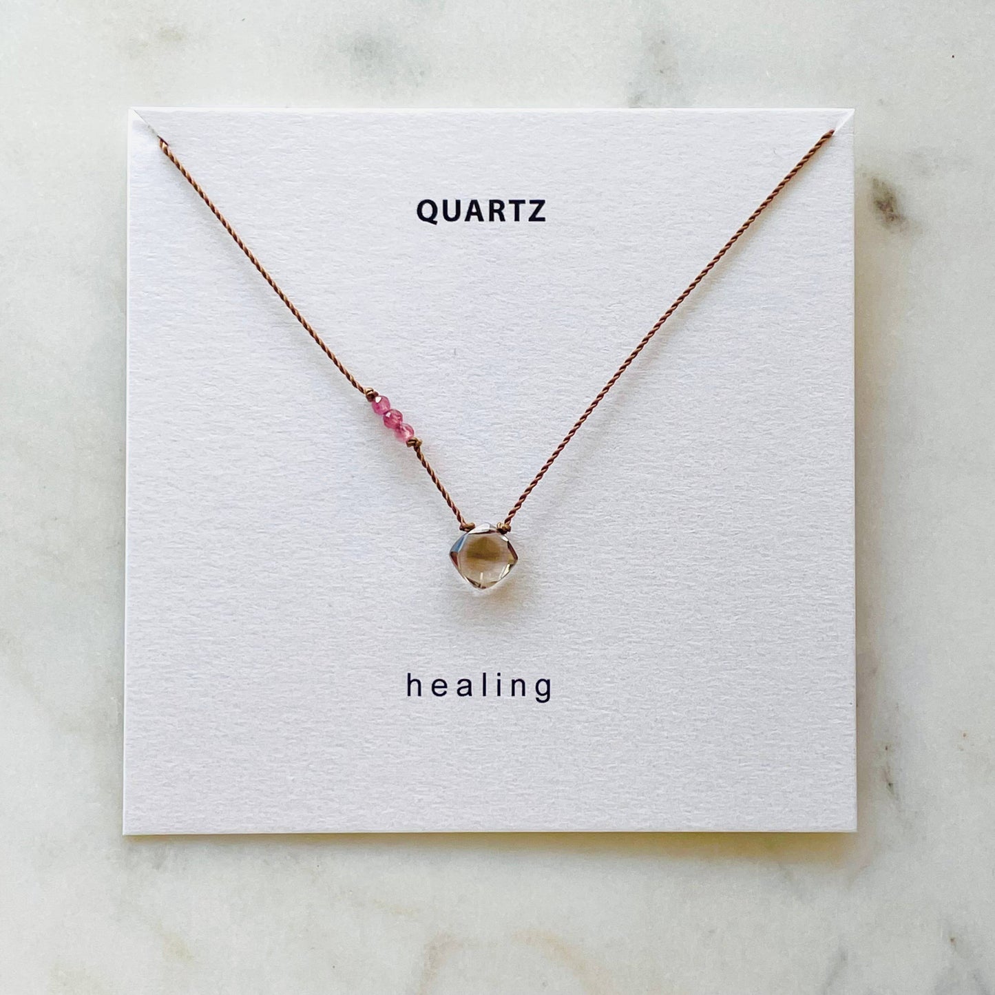 Smoky Quartz and Pink Tourmaline Necklace