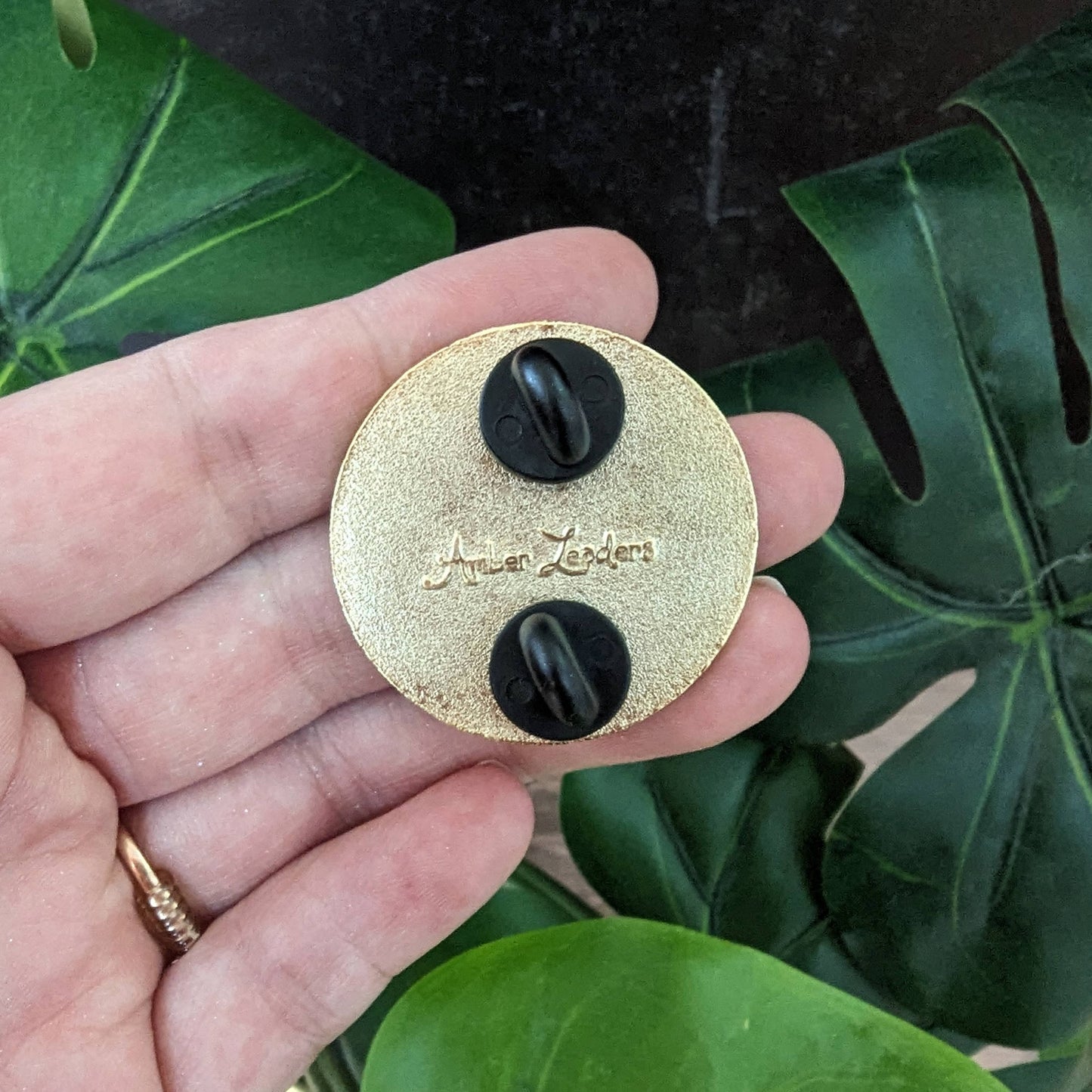 Mushroom and Flowers Hard Enamel Pin with glitter