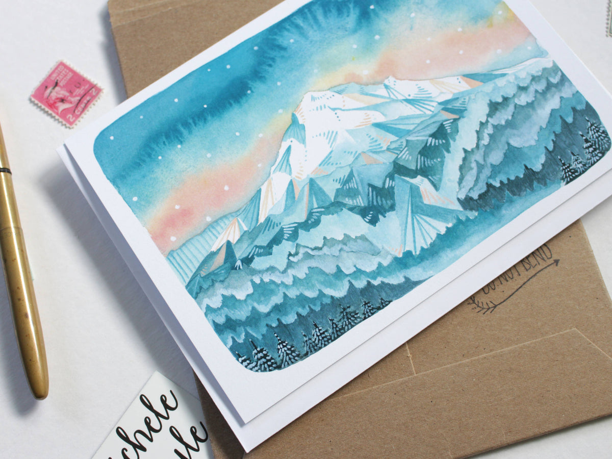 Mt Hood Sunrise Blank Card