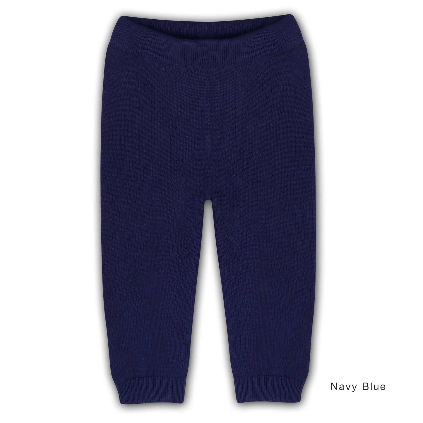 Organic Cotton Knit Sweater Pants - Navy Blue