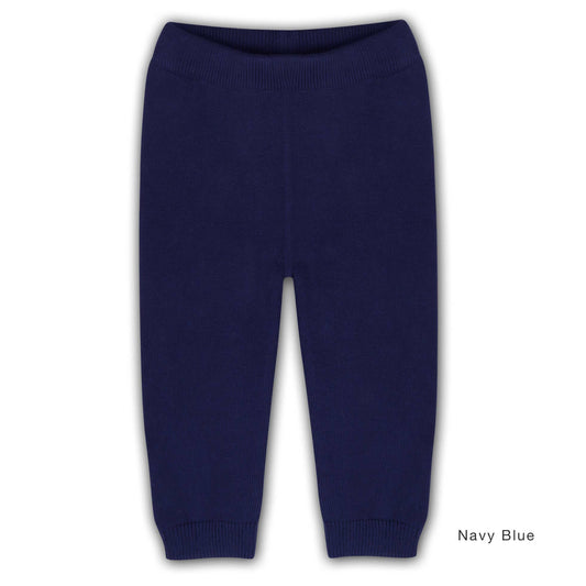 Organic Cotton Knit Sweater Pants - Navy Blue