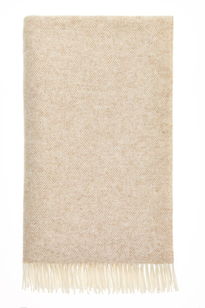 Herringbone 100% British Wool: Camel