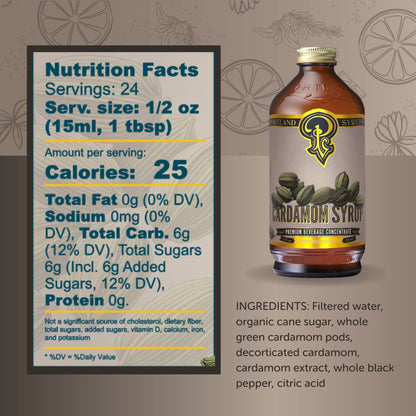 Cardamom Syrup 12oz  - cocktail / mocktail / coffee mixer