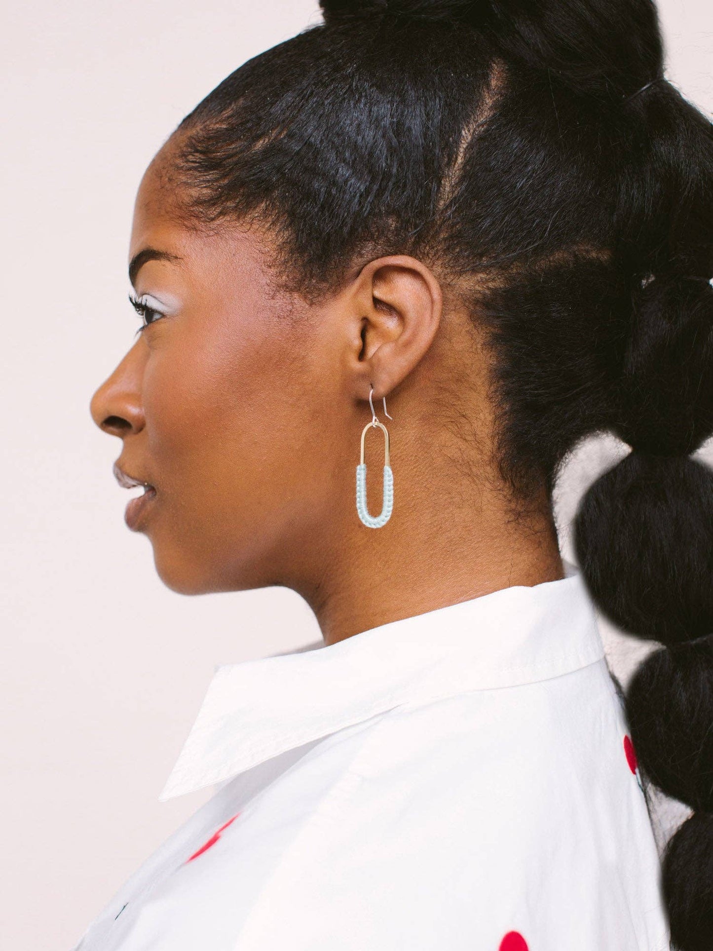 Macramé Link Earrings: Cobalt