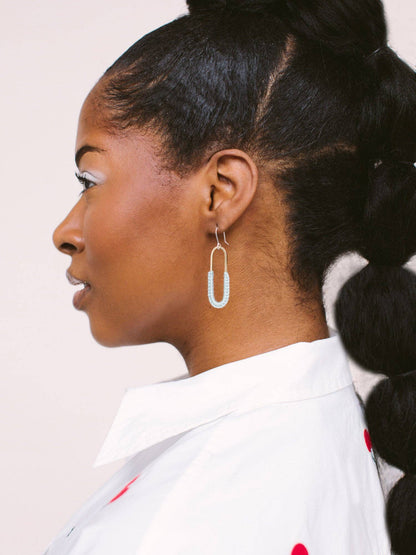 Macramé Link Earrings: Cobalt