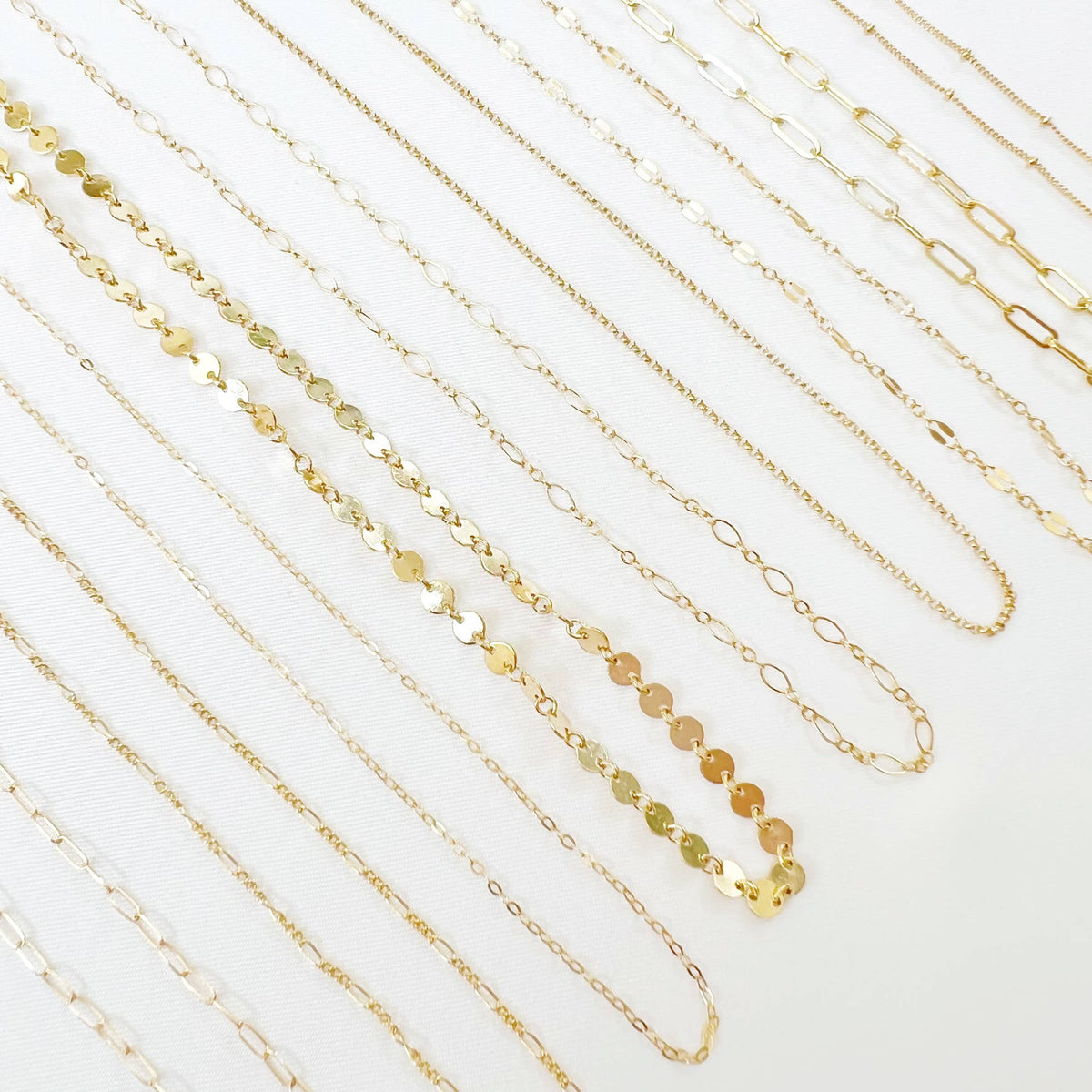 Kamryn Dapped Sequin Necklace Gold Filled: 16”