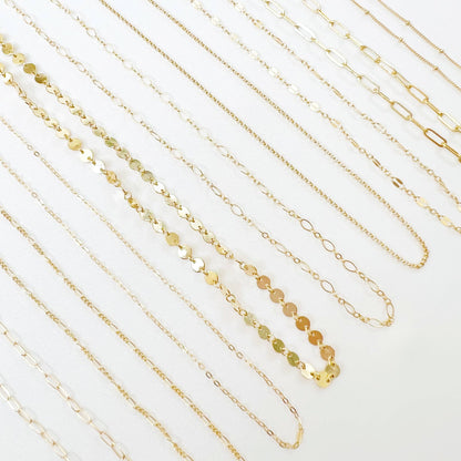 Kamryn Dapped Sequin Necklace Gold Filled: 16”