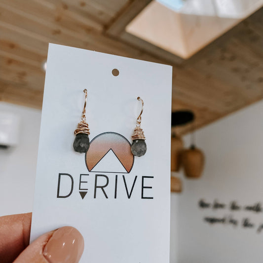 Mini Labradorite Drop Earrings: SS