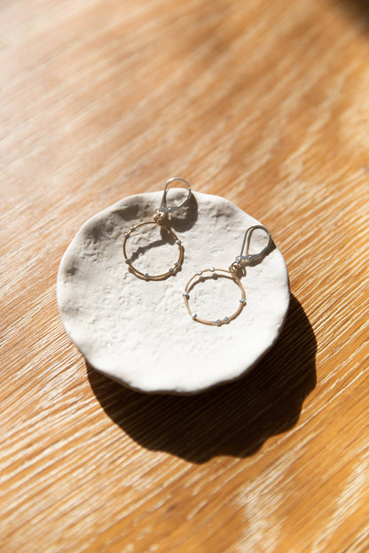 Cosmos Mini Gold Circle Silver Mixed Earrings