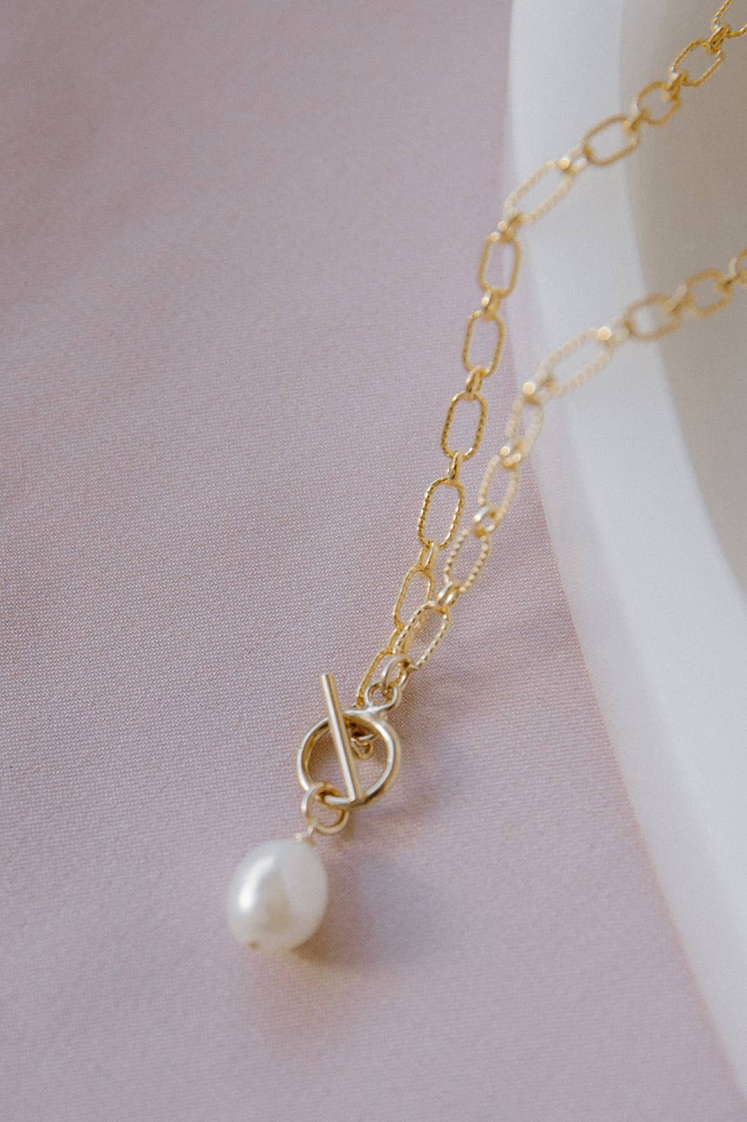 Pearl Toggle Gold Filled Necklace