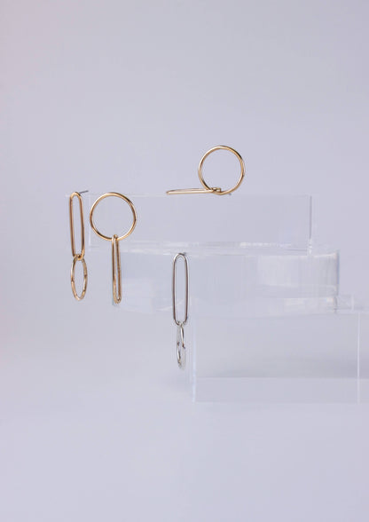 Long Link Earrings: Sterling Silver