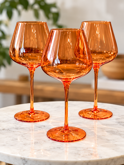 Autumn Colored Wine Glass
