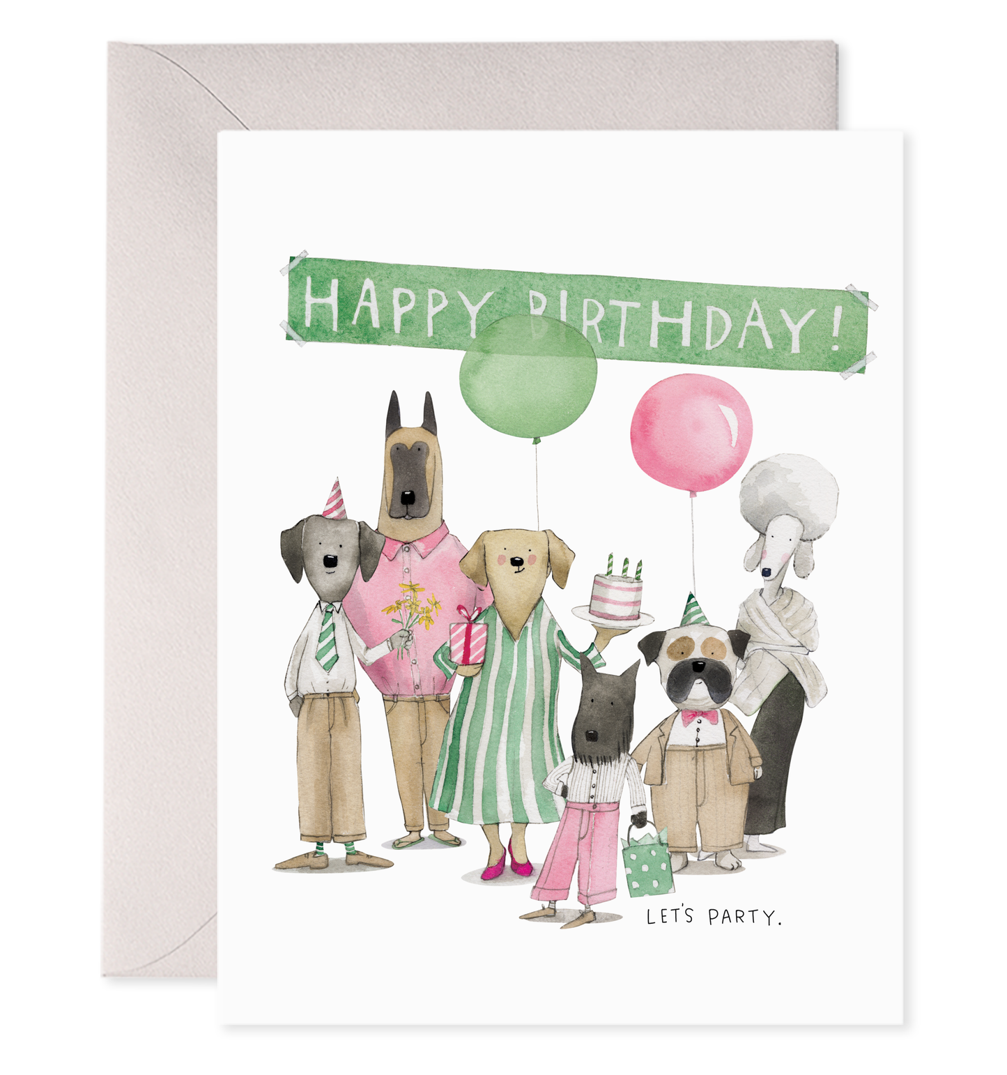 Dog Party Birthday Greeting Card