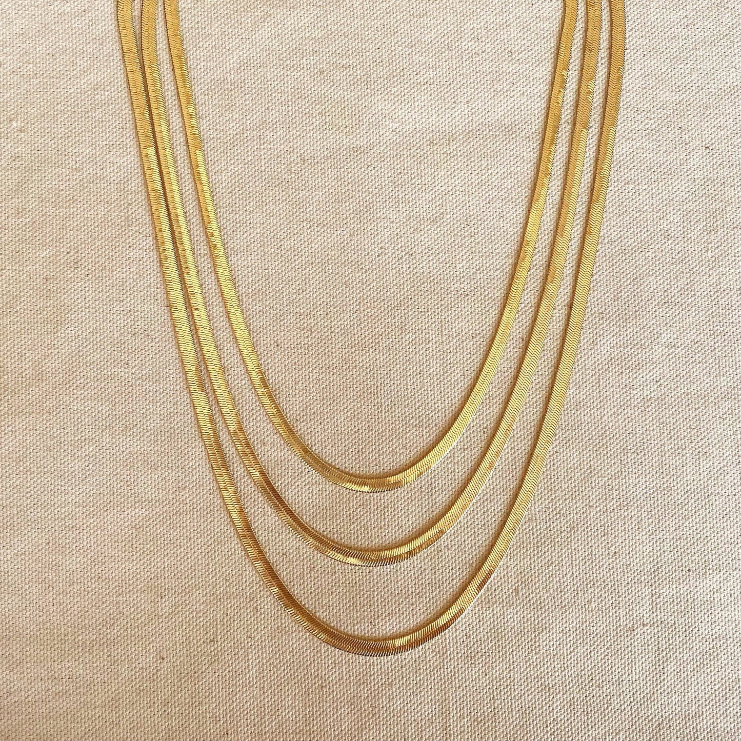 18k Gold Filled Herringbone Chain 16"