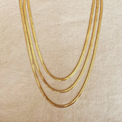 18k Gold Filled Herringbone Chain 16"