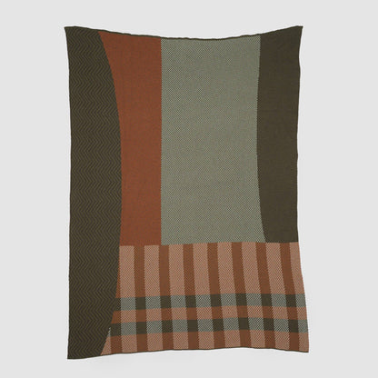 Cotton Knit Patchwork Herringbone: Green