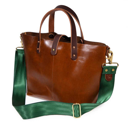 Leather All Day Mini Tote- Mahogany