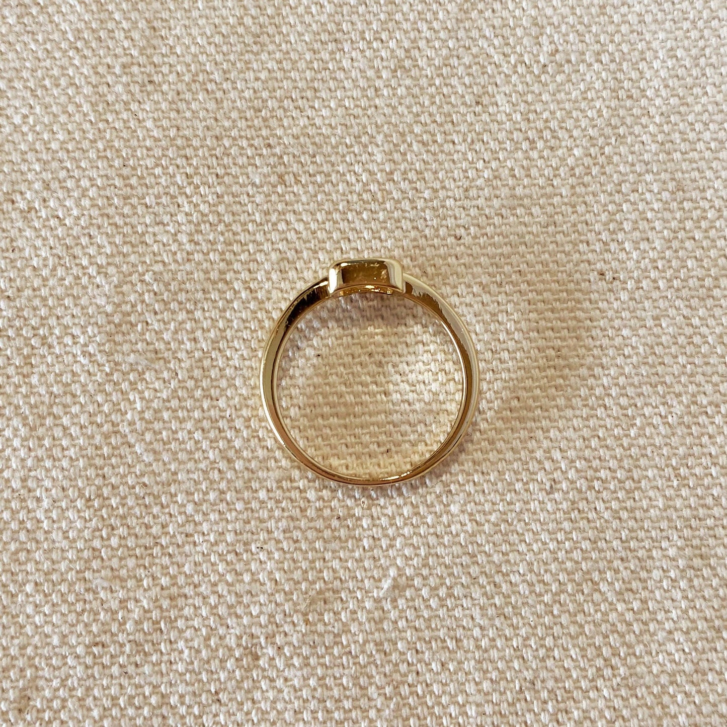 18k Gold Filled Rectangle Solitaire Ring: 9