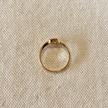 18k Gold Filled Rectangle Solitaire Ring: 9