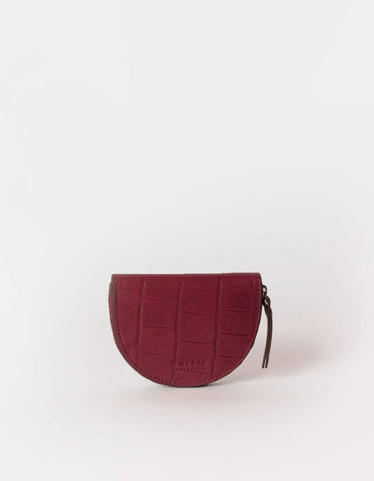 Leather Coin Purse Laura - Ruby Croco Leather