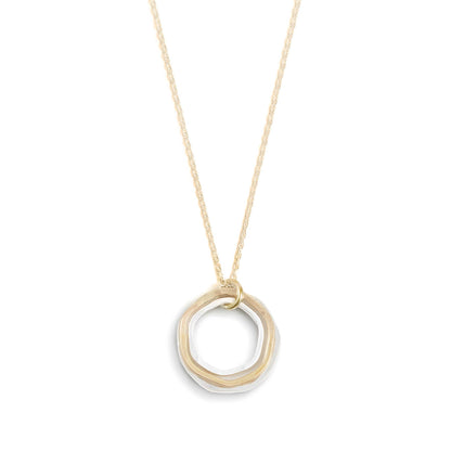 River Rocks Necklace Three Circles Silver Gold Dainty: Sterling Silver / 18"