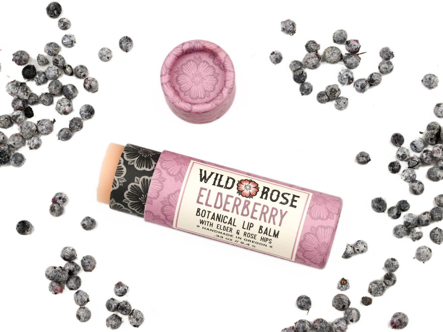 Wild Rose Herbs - Elderberry - Natural Lip Balm: 12-Pack Display Box