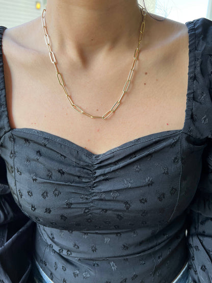 18k Gold Filled Classic Paperclip Chain: 20”