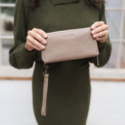 Leather Zipper Wallet: Black