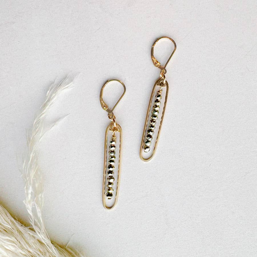 Lyric | Gold Filled Drop Earrings | Pyrite