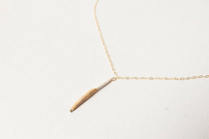 Porcelain Quill Necklace: Black/Gold