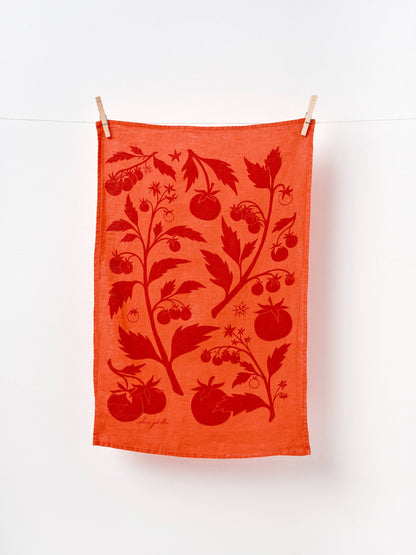 Tomato Linen Tea Towel
