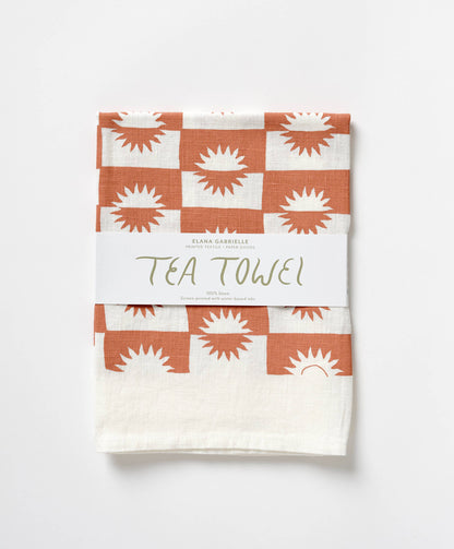 Sunrise Linen Tea Towel