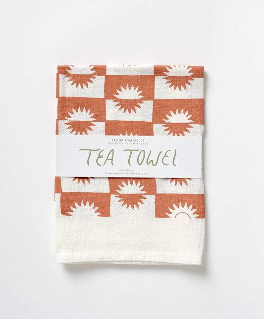Sunrise Linen Tea Towel