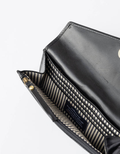 Black Leather Wallet Pixie's Envelope -