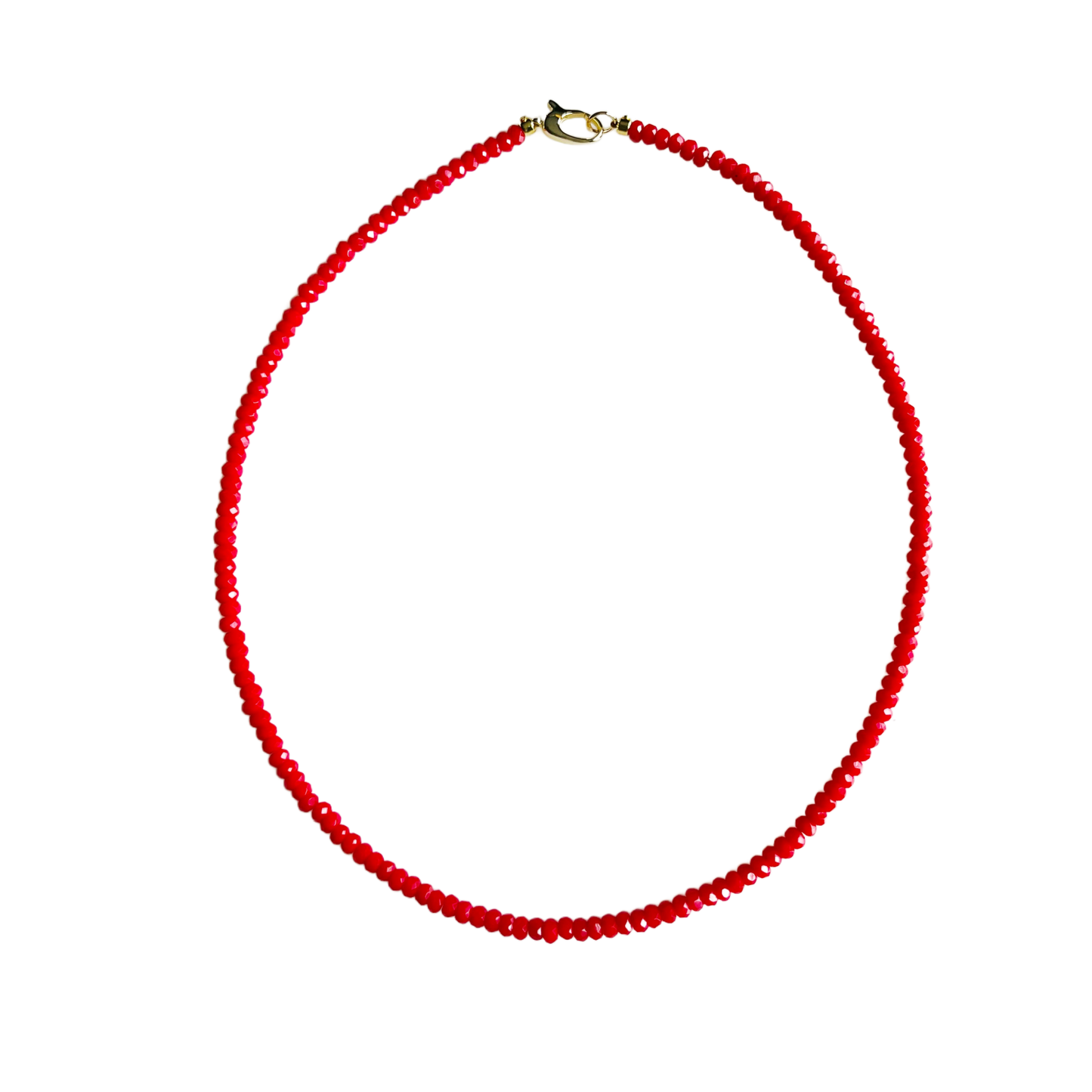 Dainty Candy Gemstone Necklace: Red