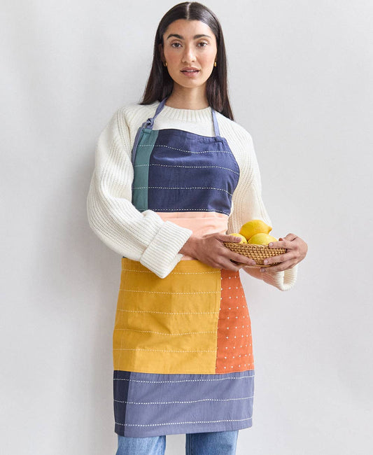 Colorblock Organic Cotton Bib Apron