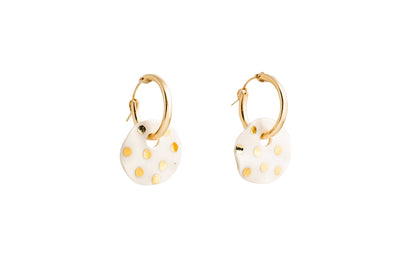 Charm Hoops: Gold Dot Circle