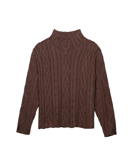 Charlie Cable Knit: Chocolate