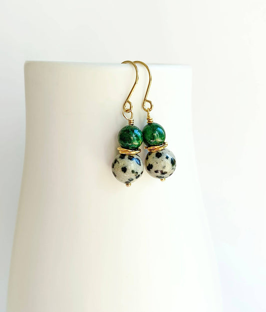 Petite Jade + Jasper Earrings