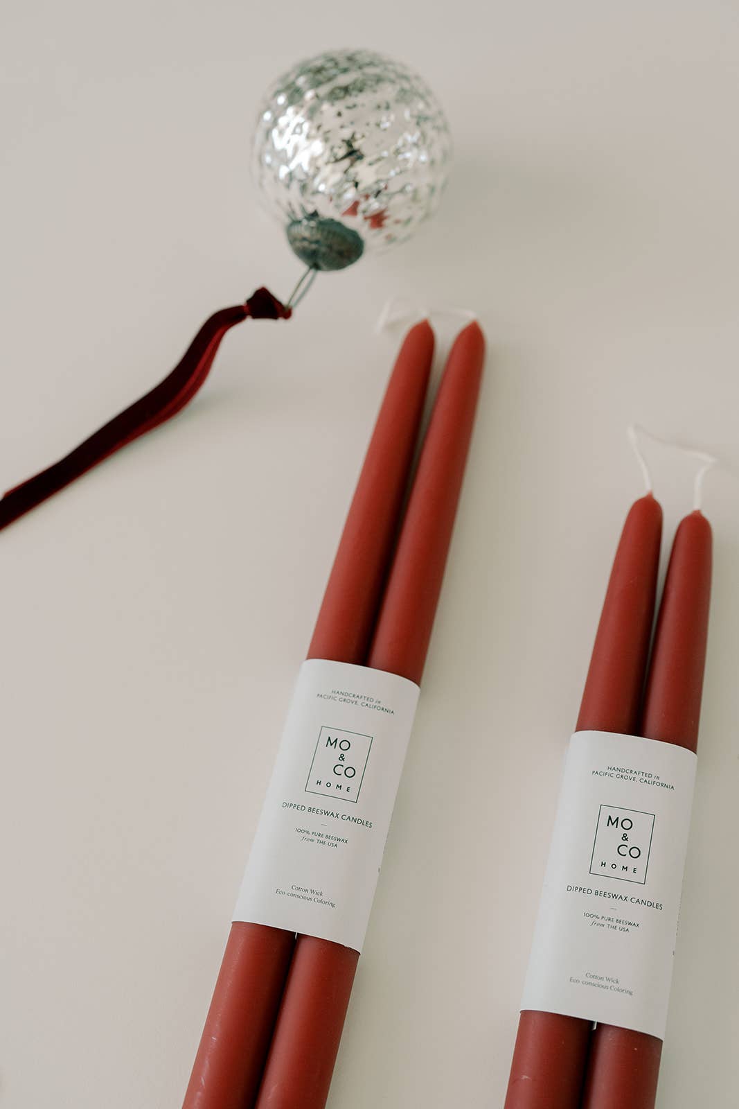 Berry Red | Dipped Beeswax Taper Candles | All Natural: 10 Inch