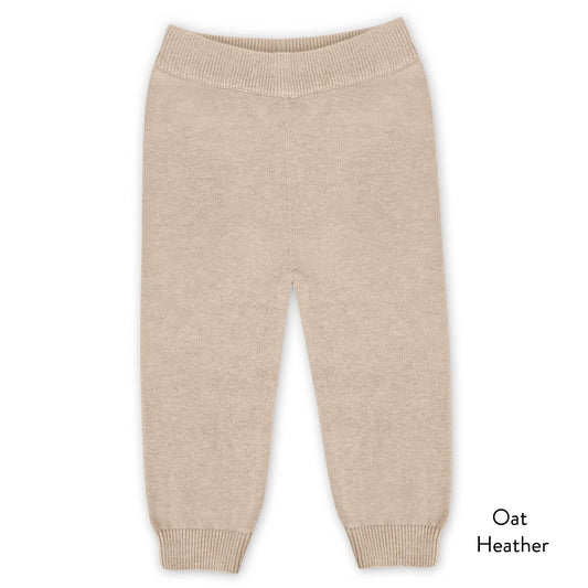 Organic Cotton Knit Sweater Pants - Oat Heather
