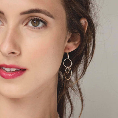 ELEMENT Hammered Circles Earrings | Gold Filled