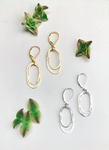 Stacked Oval Drops Gold Filled