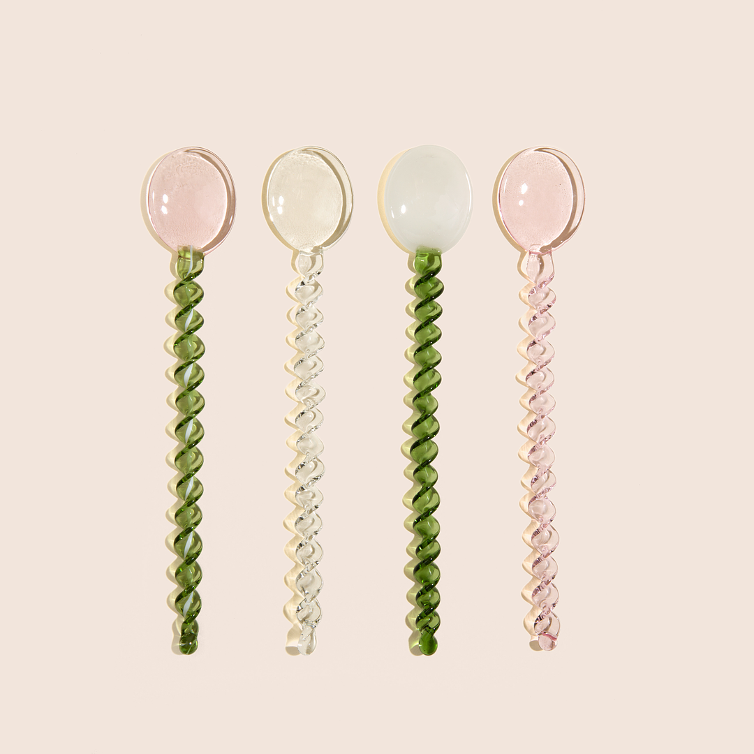 Glass Stirring Spoon: Pink