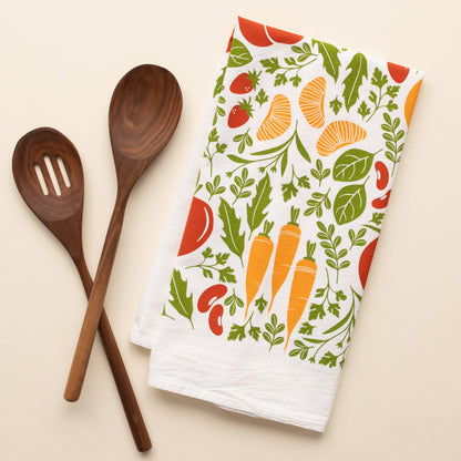 Orange Farmers Market Tea Towel