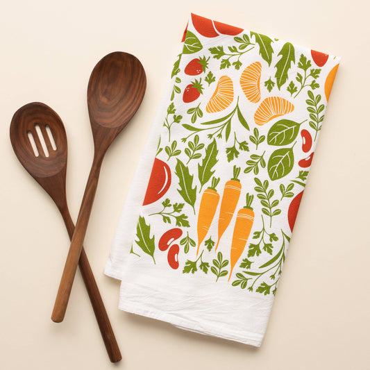Orange Farmers Market Tea Towel