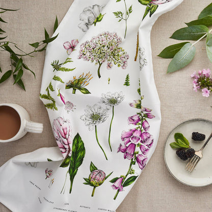 Catherine Lewis Design - Summer Garden - Tea Towel - White