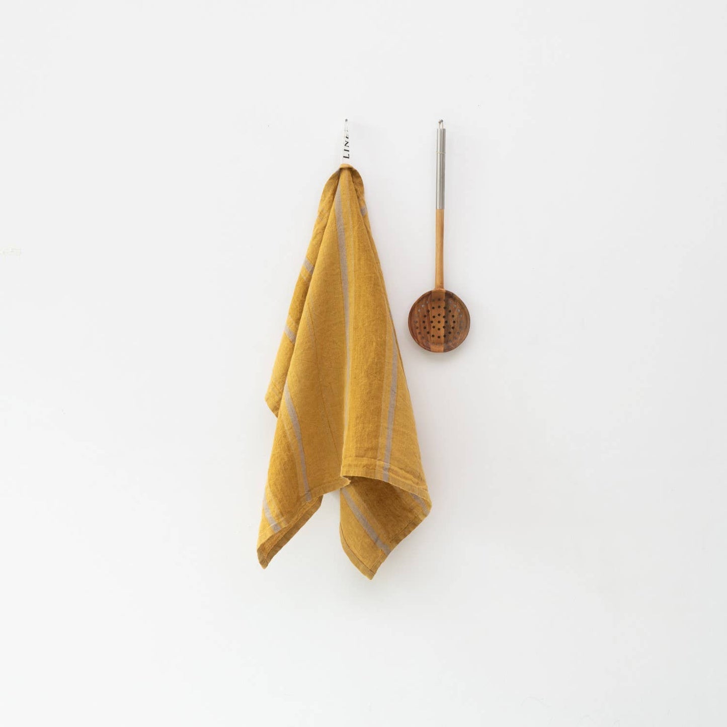 Amber Bronze Stripes Linen Kitchen Towel