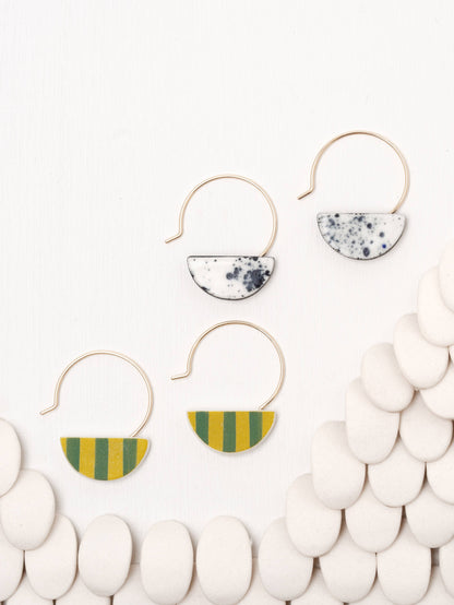 Little Slice Hoops Gold / Ink Splatter